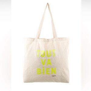 Clare V. “Tout Va Bien” Canvas Reusable Tote Bag